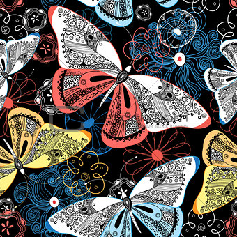 Graphic pattern fancy butterflies