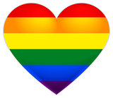 Rainbow flag gay. LGBT flag heart.