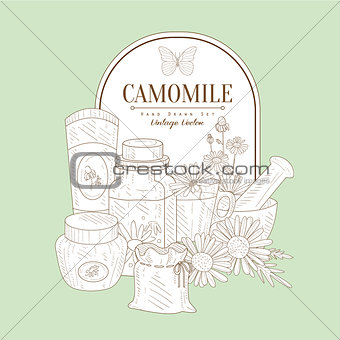Vintage Sketch With Camomile Cosmetics