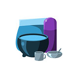 Camping Dishes. Vector Illustration