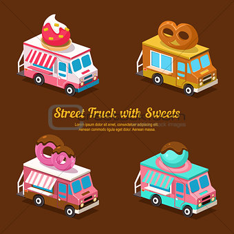 Sweets Food Truck, sweet isometric