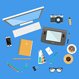 Workspace Top View Illustration