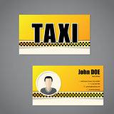 Taxi business card template with driver photo