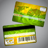 Loyalty card with map and green orange background