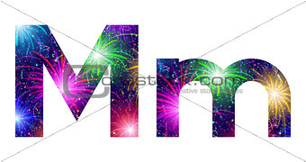 Set of letters, firework, M