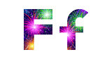 Set of letters, firework, F