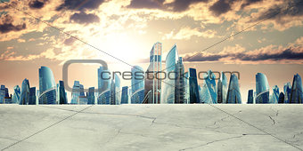 Cityscape with clouds