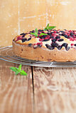 Mulberry and red currant cake