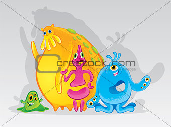 Cute colorful monsters