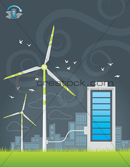 Eco windmills city energy charging