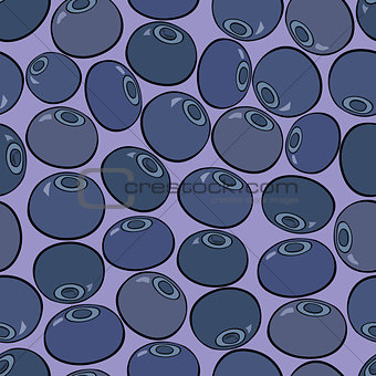 Vector seamless pattern with blueberries