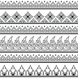 Seamless Thai pattern, repetitive design from Thailand - folk art style