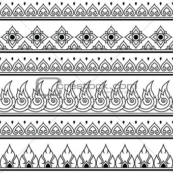 Seamless Thai pattern, repetitive design from Thailand - folk art style