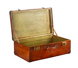 Old open suitcase 