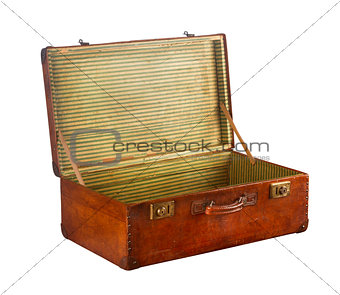 Old open suitcase 