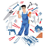 Handymann with tools
