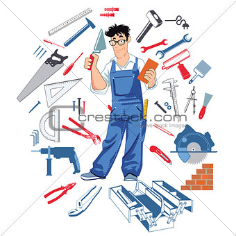 Handymann with tools