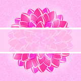 Card with Pink Flower and Horizontal Place for Text.