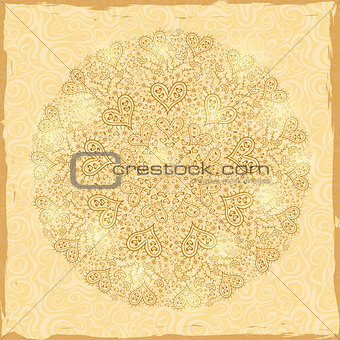 Gold Mandala Decoration with Hearts