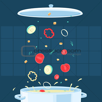 Vector Illustration Cooking Soup