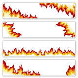 Set of  banners  flame