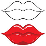 Vector illustration. Sexy red female lips