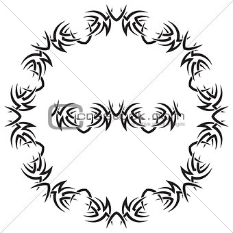 Vector round frame on a white background