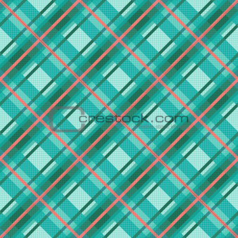 Seamless diagonal pattern in violet, turquoise and red