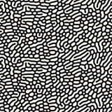 Vector Seamless Black and White Organic Rounded Lines Biological Pattern