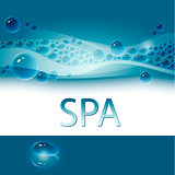 Spa theme vector illustration with blue drops