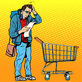 The buyer with a grocery cart