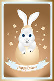 Happy Easter card with cute bunny