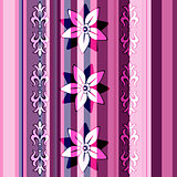 Seamless striped floral pattern