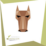 low poly animal icon. vector hourse
