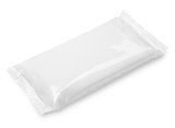 Blank plastic pouch food packaging on white