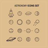 Astronomy Icons Set