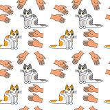 Good hands for cats seamless pattern.
