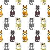 Bicolor cats seamless pattern.