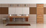 Contemporary bathroom with two washbasin