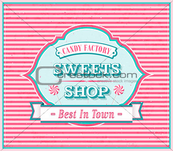 Vintage Sweets Shop Poster.