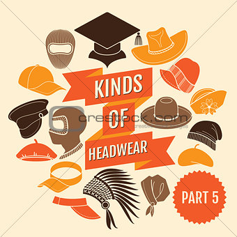 Kinds of headwear. Part 5. 