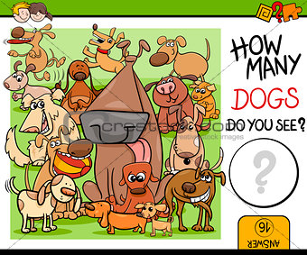 preschool counting task with dogs