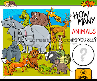 counting animals educational task