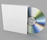 Blank compact disk on a gray background