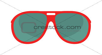 Vector red glasses isolated on white background.