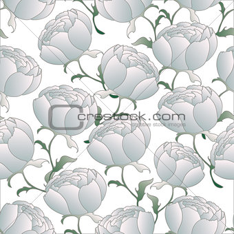 vector seamless background with peonies
