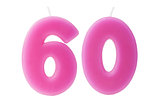 60th birthday candles isolated 