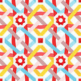Vector seamless pattern with flat ribbons