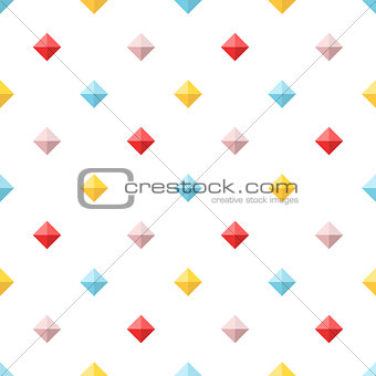 Seamless pattern with colorful flat diamonds