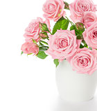 Beautiful bouquet of fresh pink roses